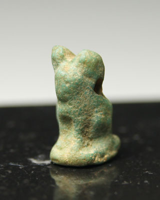 An Egyptian Faience Cat Amulet, 26th Dynasty ca 664 - 525 BC