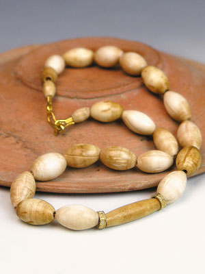 A Very Fine Egyptian Coptic Ivory Necklace, ca 4th-6th Century A.D.
