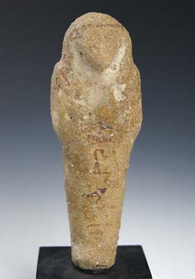 A Ramesside glazed faience shabti for Serdjehuty,  19th - 20th Dynasty ca 1185 - 1070BC
