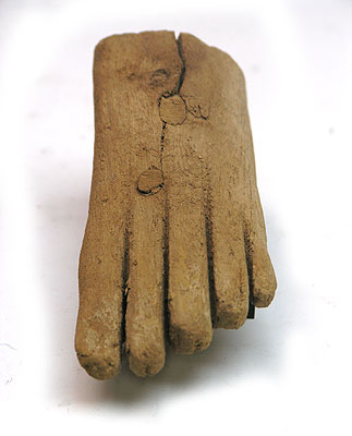 An Egyptian wood foot from a statue, Middle Kingdom ca 2040-1783BC