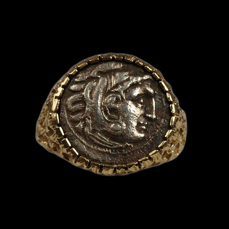 A fine Alexander the Great coin ring, Abydos Mint, c. 310-301 BC.
