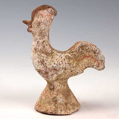A good Hellenistic terracotta rooster, ca 3rd - 1st century BC