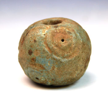 A rare Hittite glazed Sandstone Bead, ca 15th - 13th century BC