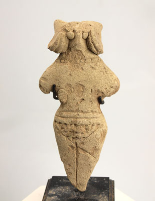 Canaanite terracotta figurine of a fertility goddess (Astarte?) Middle Bronze Age II: 2000-1550 BC.