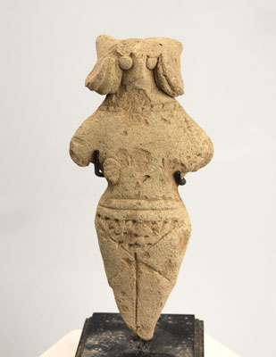 Canaanite terracotta figurine of a fertility goddess (Astarte?) Middle Bronze Age II: 2000-1550 BC.