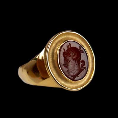 A Roman red jasper intaglio, ca 1st century AD