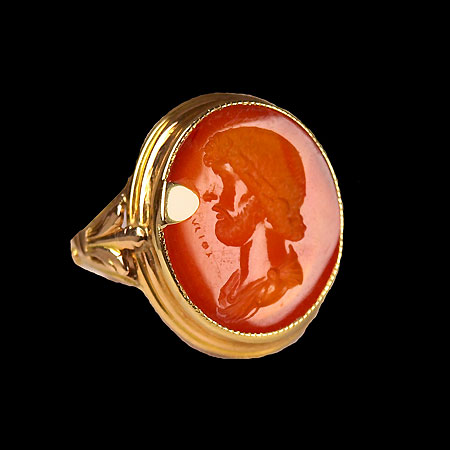 A Roman style carnelian intaglio, after the antique ca 19th century AD