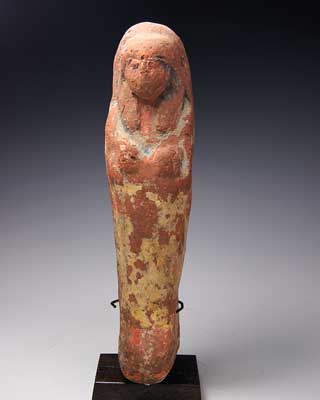 A large Egyptian Ramesside Clay Shabti 19th - 20th Dyn, c. 1292-1080 B.C.