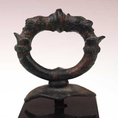 A Celtic bronze terret ring with animal figures, ca 2nd - 1st century BC