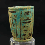 An Egyptian Blue Glazed Faience Offering Cup for Ramsses III, Dynasty 20, ca. 1190 to 1150 B.C.E