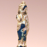 Egyptian Miniature Blue Glass Figure of Harpocrates, Late - Ptolomaic Period ca 664 - 30 BC