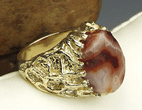A fine Egyptian Red Agate Bead, ca 664-332BC set as ring