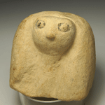 A limestone canopic lid for Qebehsenuef, Late Period ca 664-332BC