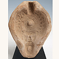 An Egyptian clay oil lamp mould of Hathor, ca 3rd century BC