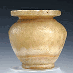 A charming Egyptian Alabaster Kohl Pot, Middle Kingdom 2000BC