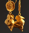 A pair of Greek gold dove earrings, Hellenistic Period, ca 3rd century BC