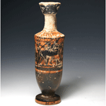 An Attic black figure lekythos, ca 5th Century BC