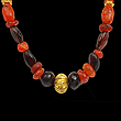 A stunning Canaanite Garnet, Gold and Carnelian bead necklace, ca 2nd Millenium BC