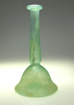 A striking Roman Aqua Glass Bell-Bodied Ungentarium ca. 2nd century AD